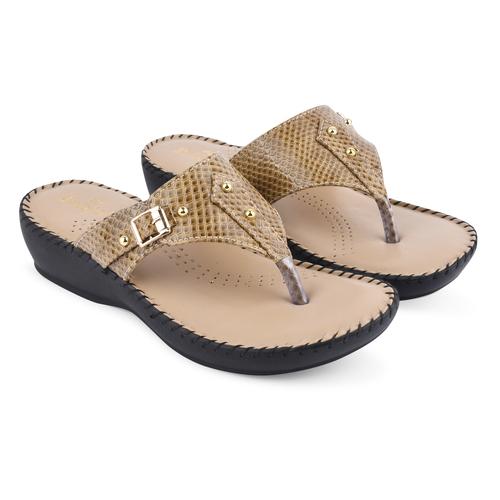 DOLLPHIN Women Doctor Slipper DFNT-1884 BEIGE