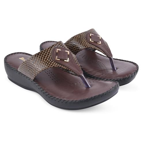 DOLLPHIN Women Doctor Slipper DFNT-2122 Brown