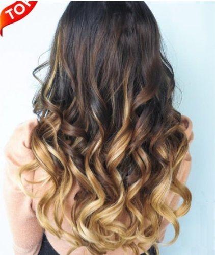 Ombre machine wefts extensions