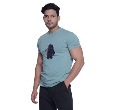 PRINTED ROUND NECK T-SHIRT HALF SLEEVES