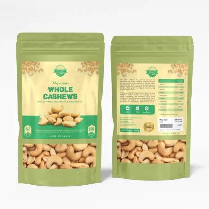 Raw, Unpolished Whole Cashews 