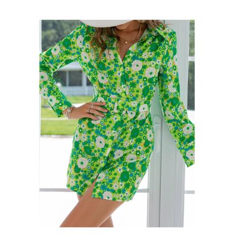 Graphic Long Sleeve Summer Dress