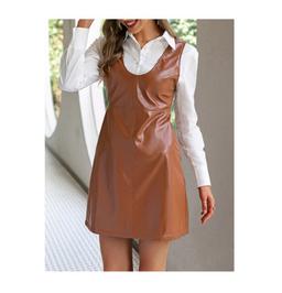 Faux Leather Mini Dress