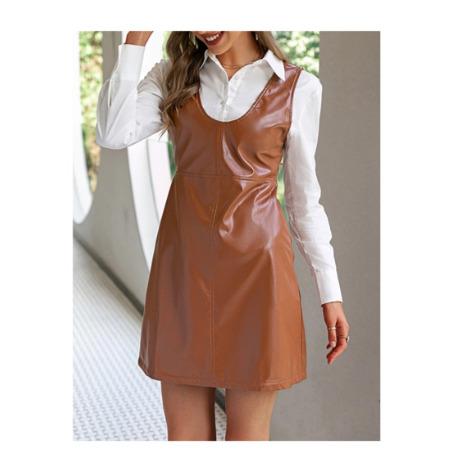 Faux Leather Mini Dress