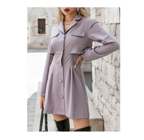 Collar Flap Detail Button Through Dress