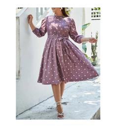 Polka-Dot Print A-Line Dress
