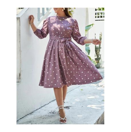 Polka-Dot Print A-Line Dress