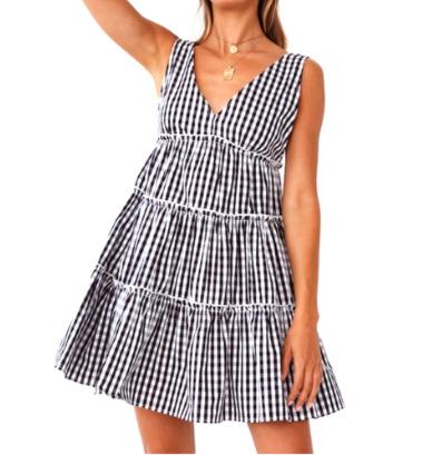 V Neck Babydoll Dress