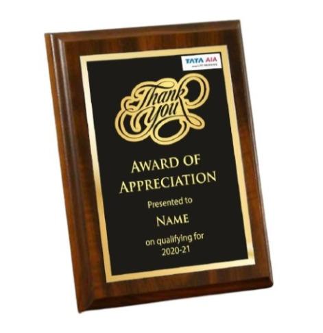Award Of Appreciation Wooden Plaque