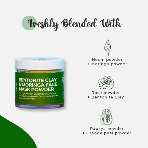 Moringa, Neem & Bentonite Clay Face Pack Powder