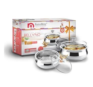 Double Wall Insulated Stainless Steel Serve Fresh Casserole with Glass Lid