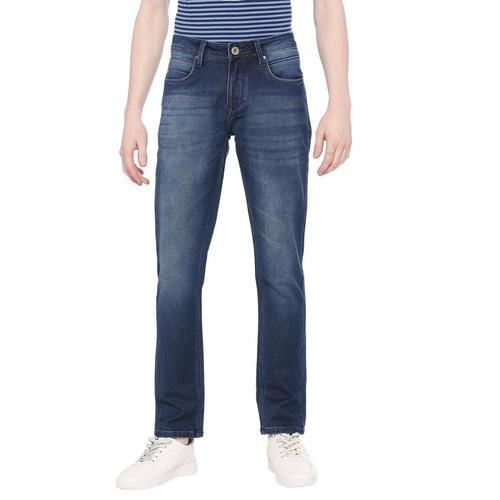 Integriti Ink Blue Slim Fit Solid Jeans For Men's