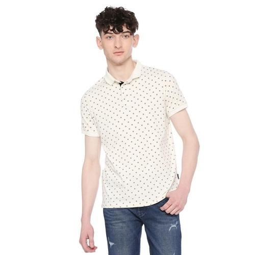 Integriti Off White Regular Fit T-Shirts For Men's