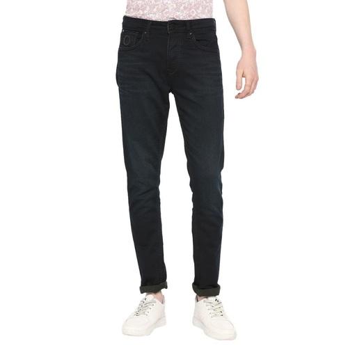 Integriti Black Blue Skinny Fit Solid Jeans For Men's