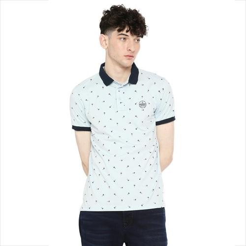 Integriti Lt.Blue Regular Fit T-Shirts For Men's