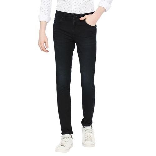 Integriti Black Blue Slim Fit Solid Jeans For Men's