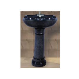 Star Gold Rustic Set Wash Basin with Pedestal - Black