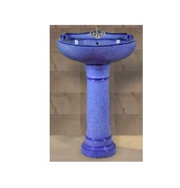Star Gold Rustic Set Wash Basin with Pedestal - AL. Blue