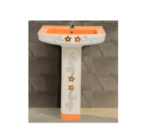 Polo Vitrosa Set Wash basin with Pedestal - Yellow 608