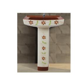 Polo Vitrosa Set Wash basin with Pedestal - Red Brown 605