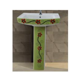 Polo Vitrosa Set Wash basin with Pedestal - Mint Green 603