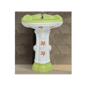 Big Sterling Vitrosa Set Wash Basin with Pedestal - Mint Green 403