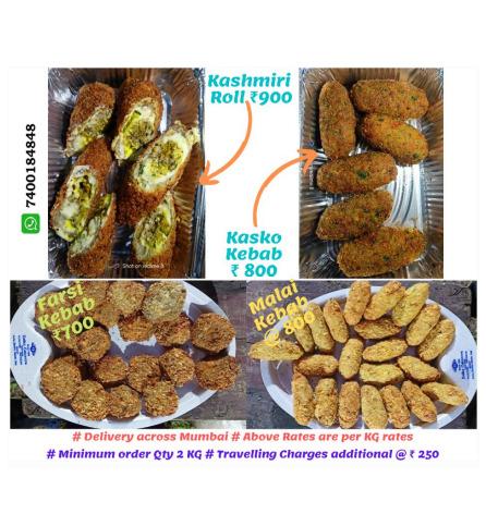 Kashmiri Roll, Kasko Kebab, Farsi Kebab, Malai Kebab