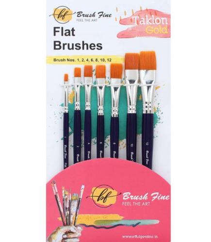 Brush Fine Synthetic Hair Flat Brush Set