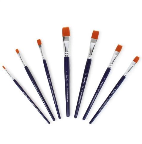 Brush Fine Synthetic Hair Flat Brush Set