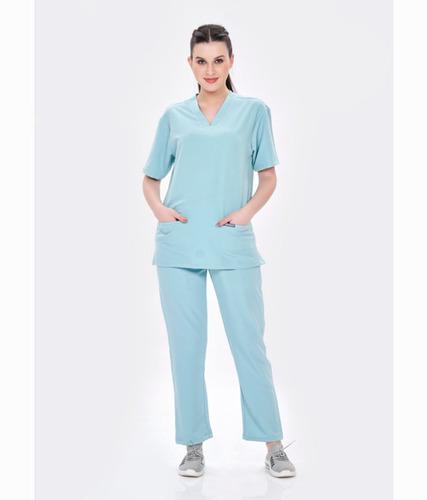 Raven Mint Green V Neck Female Staff Uniform