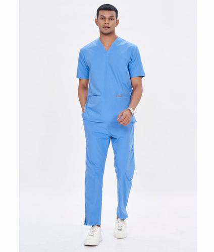 Alphie Sky Blue V Neck Male Mock Wrap