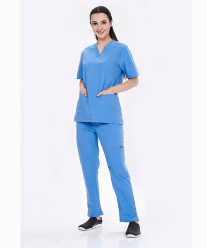 Alphie Sky Blue V Neck Female Mock Wrap