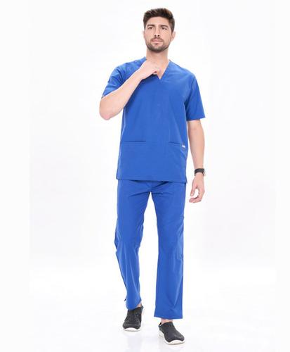 Alphie Royal Blue V Neck Male Mock Wrap