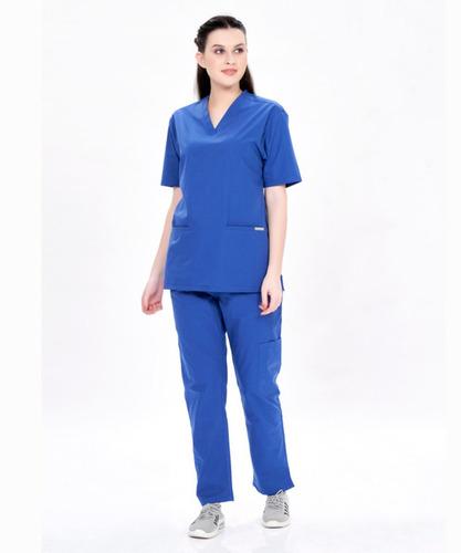 Alphie Royal Blue V Neck Female Mock Wrap