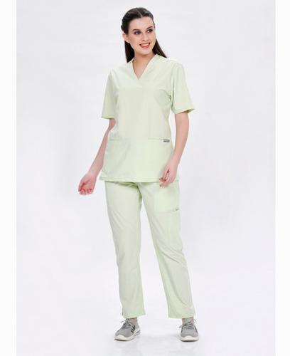 Alphie Pastel Green V Neck Female Mock Wrap 	