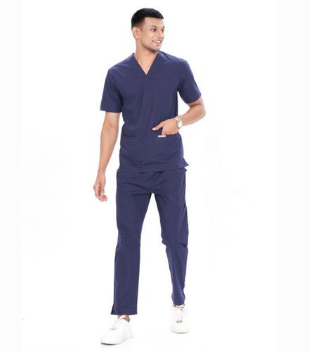 Alphie Navy Blue V Neck Male Mock Wrap