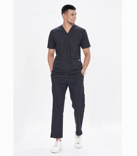 Alphie Dusky Black V Neck Male Mock Wrap