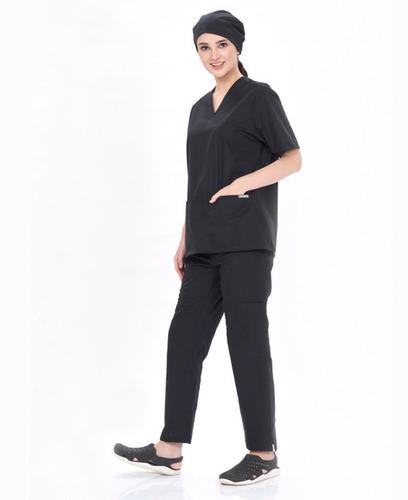 Alphie Dusky Black V Neck Female Mock Wrap