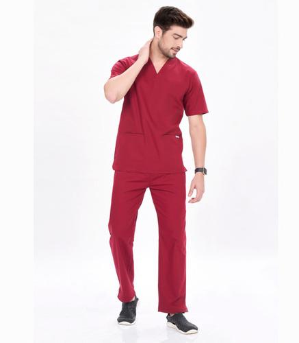 Alphie Deep Maroon V Neck Male Mock Wrap