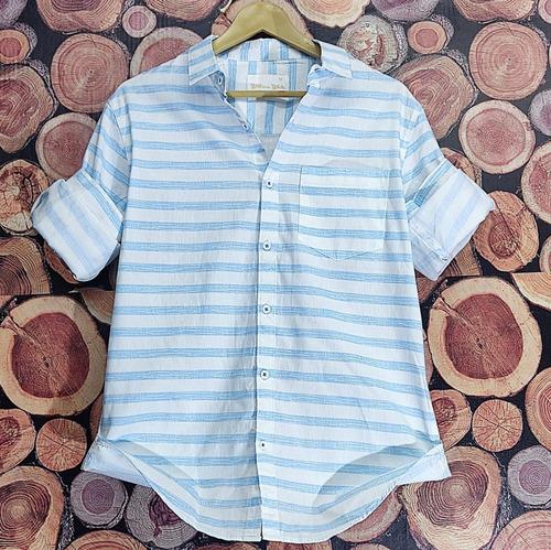 Horizontal Striped Casual Shirts