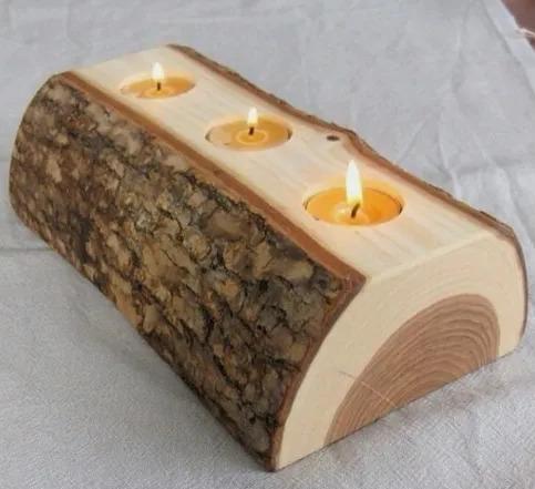 Wooden Candle Holder