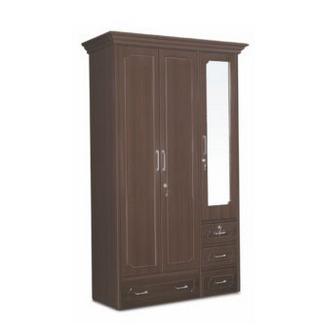 3 Door Wardrobe With Glass in 11mm Back AL 8454