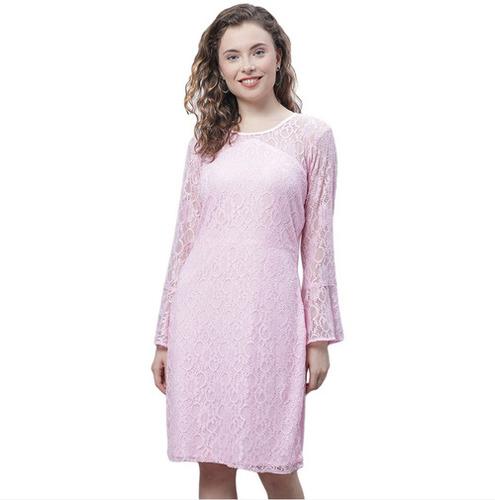 Nylon Strecth Partywear Net Dress