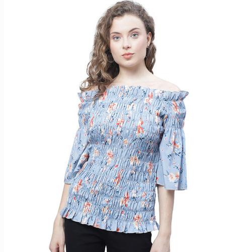 Fashionable Smoke Georgette Top