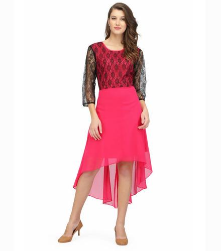 Women's Georgette A-Line Midi Dress