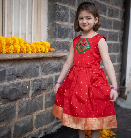 Kali pattern Red Frock