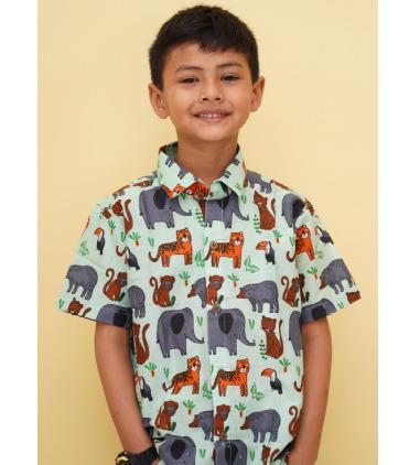 Jungle print Light green Shirt