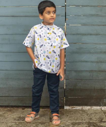 Rocket print short kurta