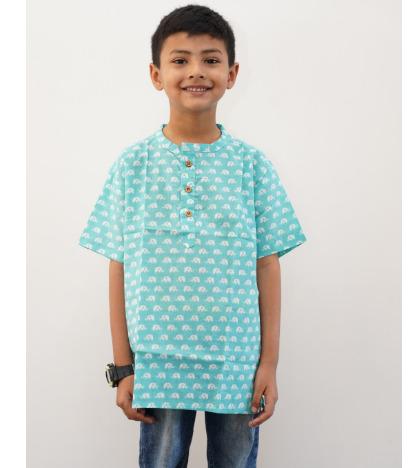 Elephant Print Short Kurta