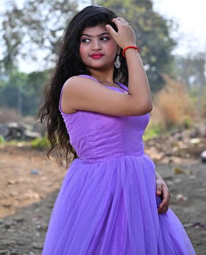 Fully Stitched Designer Gown (Lavender)